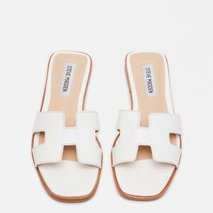 Steve Madden Cream Slide Sandals